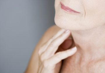 a woman with a neck lift
