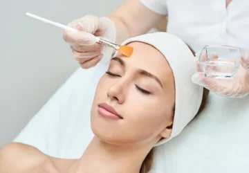a woman getting a chemical peel