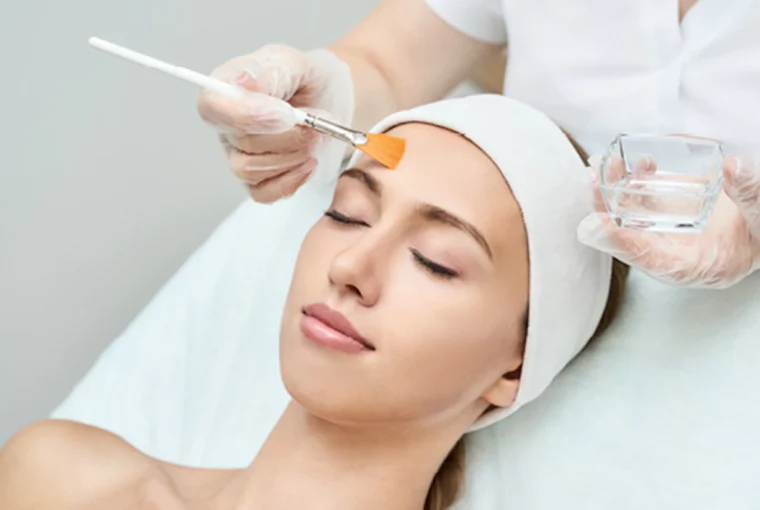 a woman getting a chemical peel