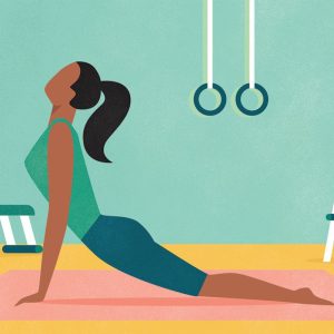 an illustration of a woman in a yoga position