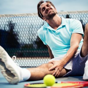 a man with a tennis injury