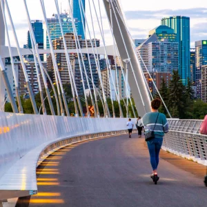 edmonton skyline in the spring