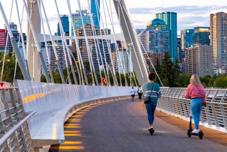 edmonton skyline in the spring