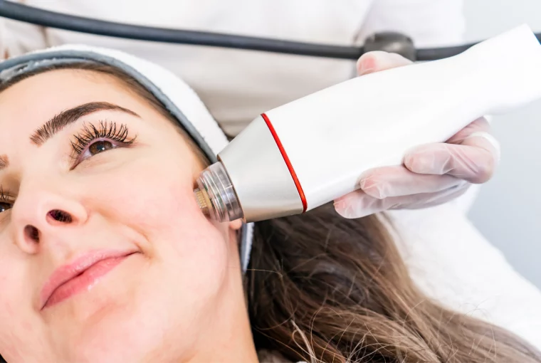 a woman getting a micro needling procedure