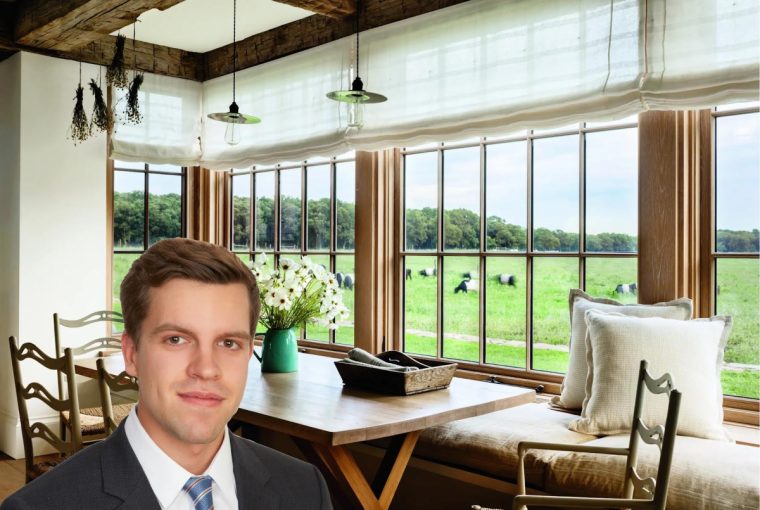 a realtor in a sunny living room