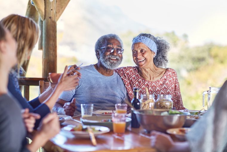 a senior couple enjoying being outdoors