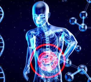 an illustration of a person holding their back