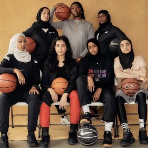 a group of female muslim athletes