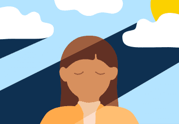 an illustration of a woman getting some sun