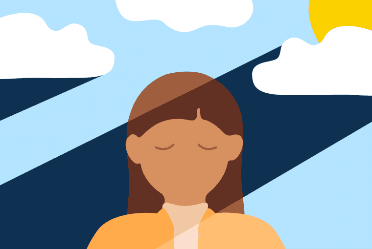 an illustration of a woman getting some sun