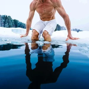a man doing a cold water immersion