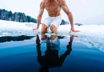 a man doing a cold water immersion