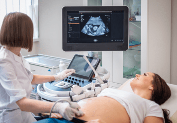 a woman receiving an ultrasound