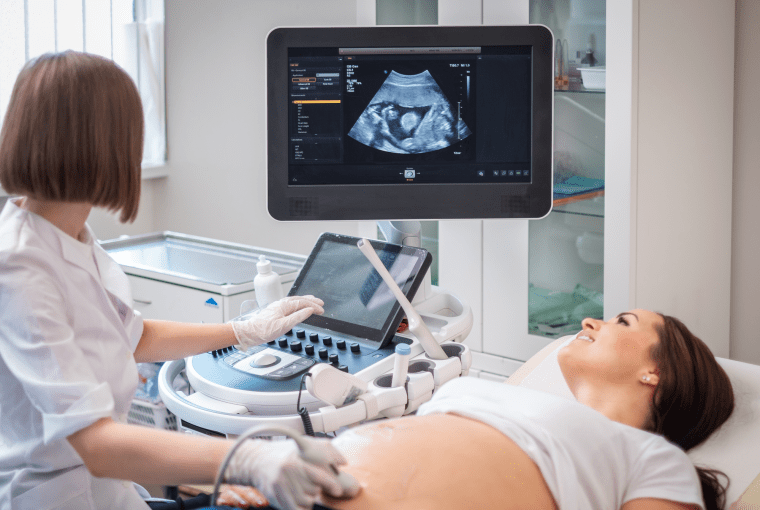 a woman receiving an ultrasound