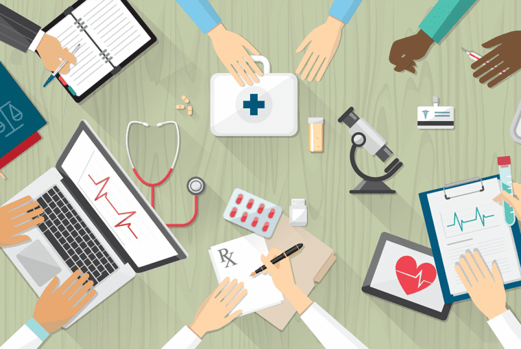 an illustration of a variety of health care images