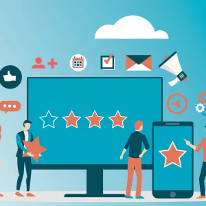 an illustration showing some online activity