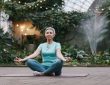 a woman in lotus position meditating