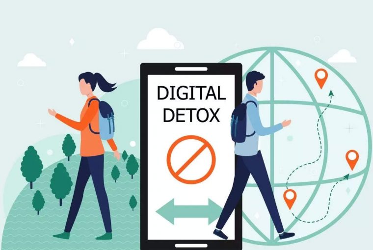 an illustration of people looking at their cell phones