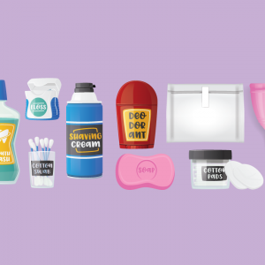 an illustration of personal hygeine accessories