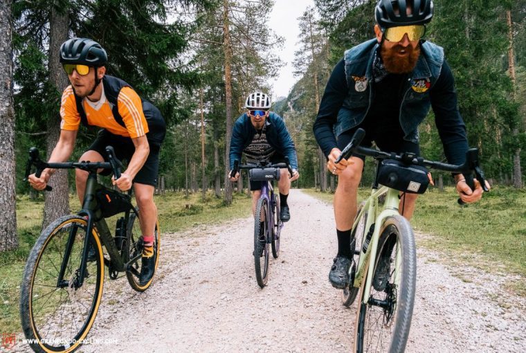 a group out on gravel bikes