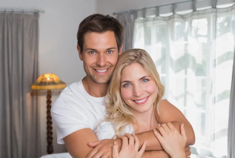 a couple embracing each other