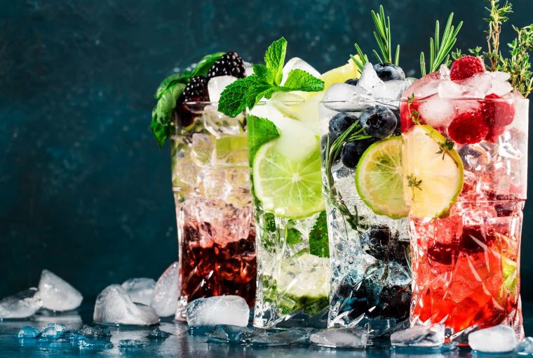 an assortment of alcohol free beverages