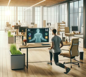 a person doing a qworkout using AI