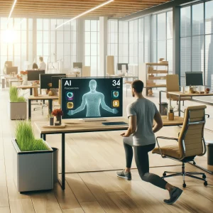 a person doing a qworkout using AI