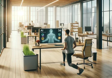 a person doing a qworkout using AI