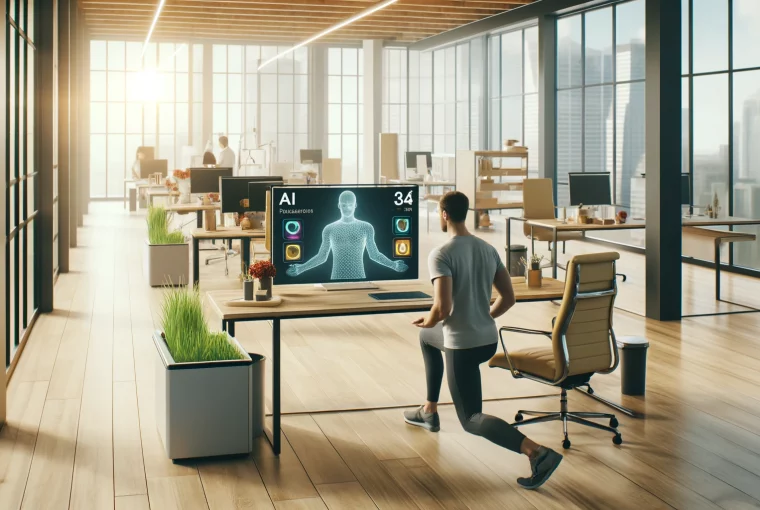 a person doing a qworkout using AI