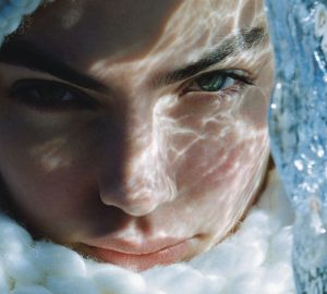 a woman in a winter scene