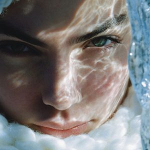 a woman in a winter scene