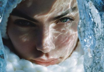 a woman in a winter scene