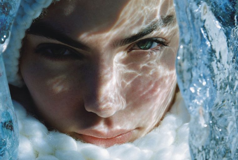 a woman in a winter scene