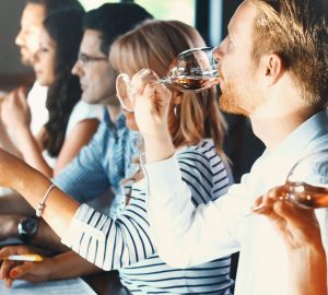 a group at a wine tasting