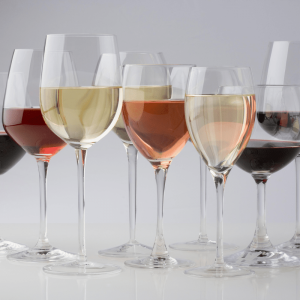 a collection of different wine glasses
