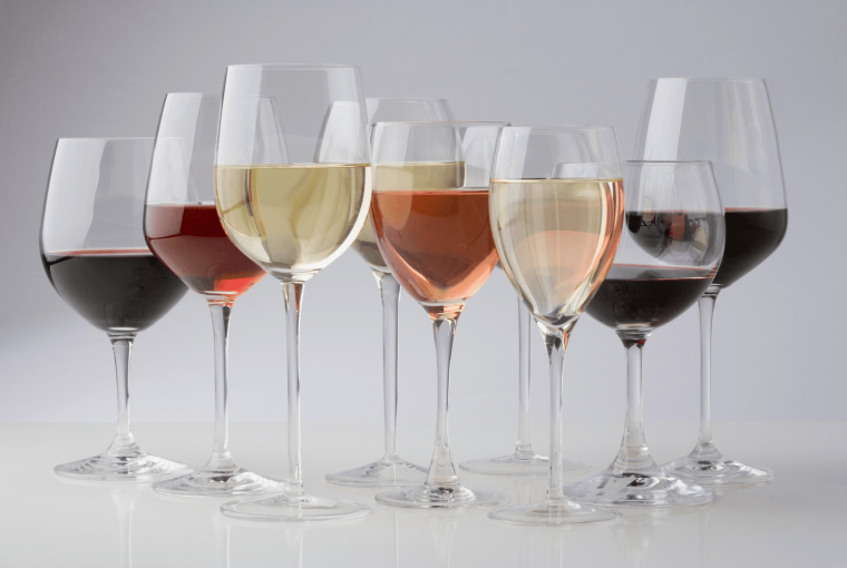 a collection of different wine glasses