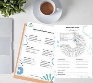 a habit tracker plan on a table