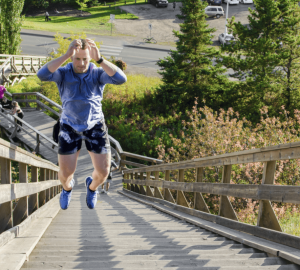 doing stairs in the river valley