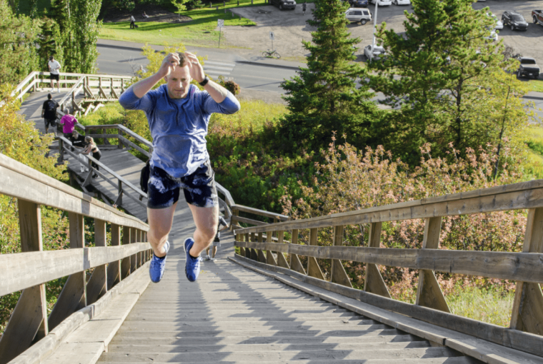 doing stairs in the river valley