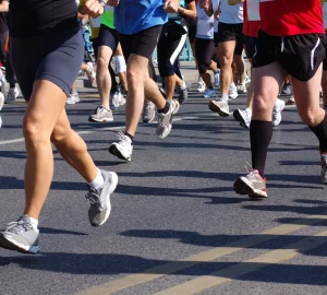 a group running a race