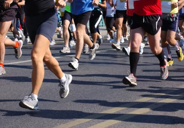 a group running a race