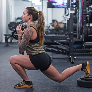 A woman doing a leg workout