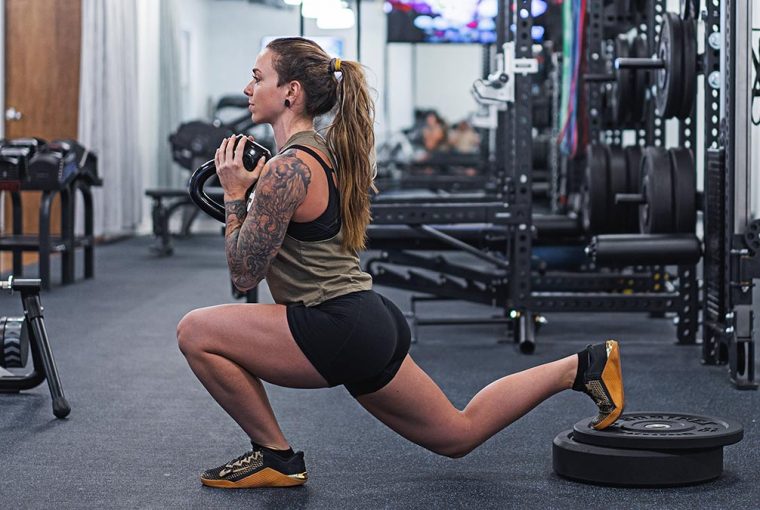 A woman doing a leg workout