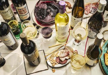 an assortment of wines on a table