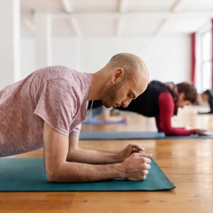 a pair doing a plank exercise