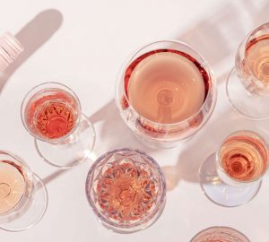 an assortment of rose wines