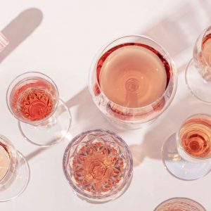 an assortment of rose wines