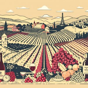 an illuatration of a wine growing region