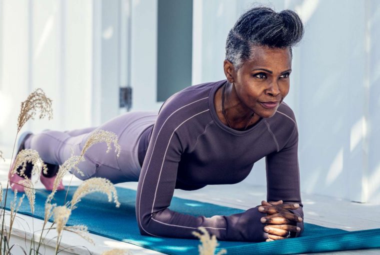 a woman doing a plank exercise